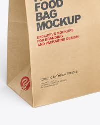 Kraft Paper Food Bag Mockup In Bag Sack Mockups On Yellow Images Object Mockups