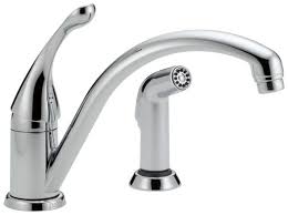 Shop for delta kitchen faucets in shop kitchen faucets by brand. 441 Dst Delta 8 21 64 H X 4 7 8 Clearance X 9 3 16 Reach 1 8 Gpm Lead Free Chrome Plated Standard 180d Swing 1 Lever Handle Deck Mount Kitchen Faucet With Spray Vamac Inc
