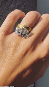 Up Close After Months Of Sticking To Her Gold Wedding Band Emily Was Keen To Flau Celebrity Engagement Rings Gold Diamond Wedding Band Stone Engagement Rings