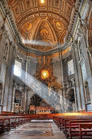 God S Beam Of Light In St Peter S Basilica Rome Italy Hdr Cathedral Italy Places To Travel