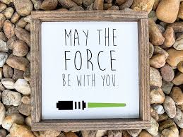 Mini Disney Wood Jedi Signs Disney Home Decor Star Wars May The Force Wood Sign Rae Dunn Font In 2020 Disney Sign Disney Home Decor Wood Signs