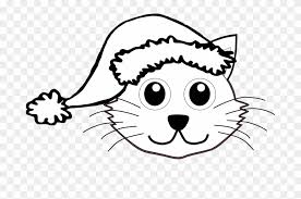 Customize the letters by coloring with markers or pencils. Christmas Cat Coloring Pages Santa Face Clip Art Black Cat In Santa Hat Clipart Png Download 423413 Pinclipart