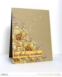 Handmade Birthday Card New Year Blooms Prismacolor Colored Pencils On Kraft Gorgeous Flowers Cards Handmade Stamped Cards Paper Crafts Cards