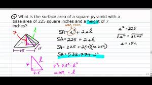 Surface Area Of A Pyramid Video Lessons Examples Step By Step Solutions