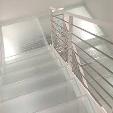 Modern interior design acknowledges that a staircase is more than just functional; Straight Staircase Thinkglass Original Design Stainless Steel Frame Glass Steps