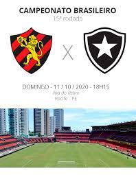 O jogo que confirmou o título de campeão nacional 1999/2000! Sport X Botafogo Veja Onde Assistir Escalacoes Desfalques E Arbitragem Brasileirao Serie A Ge