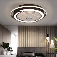 With lights or without, these flush mount ceiling fan designs offer a sleek profile for small rooms and rooms with low ceilings. Tfcfl 23 Inch Ceiling Fan Lights With Remote Modern Semi Flush Mount Ceiling Fan 3 Light Colors 3 Speed Changing Hidden Blade Black White Walmart Com Walmart Com