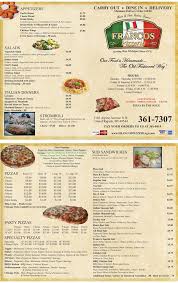 Franco S Pizzeria Gr Menu Homemade Appetizers Small Business Marketing