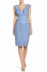 Tadashi Shoji Embroidered Lace Sheath Dress Regular Petite Lace Sheath Dress Dresses Light Blue Cocktail Dress
