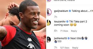 Liverpool midfielder georginio wijnaldum has reportedly told his close friends that he would welcome a summer move to barcelona. What Does Gini Wijnaldum Hint At With Latest Instagram Post Tribuna Com