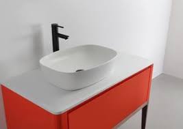 Choosing a bathroom vanity with sink is also a big decision and you have to take into account all the furniture you already have in your bathroom. Sebastian 36 Red Amber Dual Mount Modern Bathroom Vanity Keetchen
