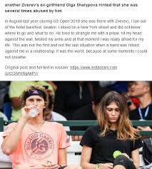 Sharypova did not initially name zverev in her instagram post about the alleged abuse, but later. S E On Twitter Sascha Zverev S Another Ex Girlfriend Olga Sharypova Hinted On Her Insta That She Was Several Times Abused By Him Https T Co V9ybzokad3 Josemorgado Benrothenberg Tennis Tennis Https T Co Lulhb1afjh