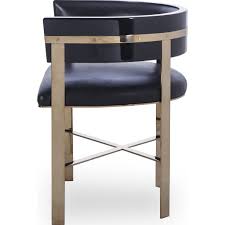 Browse our wide selection of black leather armchairs and bring effortless style to your home with beautiful modern furniture and decor. Resource Decor Art Dining Chair Black Leather Mirrored Brass Sportique