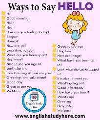 32 Ways To Say Hello In English English Study Here English Vocabulary Words English Language Teaching Learn English Words