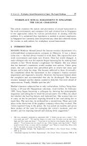 Morison ksi north america virtual conference 2021. Pdf Workplace Sexual Harassment In Singapore The Legal Challenge