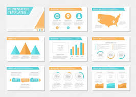 Set Of Orange And Blue Template For Multipurpose