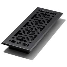 4 x 12 floor register black. Decor Grates 4 In X 12 In Gothic Design Black Steel Floor Register Agh412 Blk The Home Depot