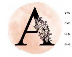 Flourish alphabet svg, letter svg, cricut, silhouette cut files. Floral Alphabet Letter A Svg Monogram Letter Svg Botanical Etsy Floral Monogram Letter Floral Font Monogram Toppers
