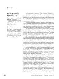 Pdf Ethical Questions In Dentistry