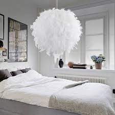 40cm Chandeliers Warm Romantic Scandinavian Style Feather Ceiling Lamp For Restaurant Living Room Lights Wedding Room Decoration Gift Wish Bedroom Pendant Bedroom Ceiling Light Feather Lamp