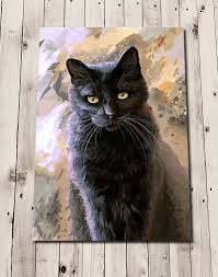 You can use watercolor washes as backgrounds for your composition or in smaller areas like in stripes or filling in a motif. Black Cat Gifts Feline Watercolour Painting Print Cat Art Home Decor Wall Art Illustration Poster Kitten Pet Art Buy Online In Trinidad And Tobago At Trinidad Desertcart Com Productid 48982700