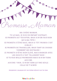 Promesse A Maman Poeme Maman Promesse Maman