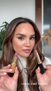 love a pinky nude moment 🎀 new shade from @L’Oréal Paris in 601 Worth It  in Colour Riche Intense Volume Matte and Colour Riche Satin. I love them  both but I want to know which one you prefer 👀 ...