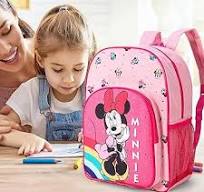 Minnie Mouse - Zaino per bambini di prima qualità, per la scuola, da  viaggio, con tasca laterale in rete e tasca frontale con cerniera,  Multicolore, ...