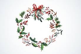 Watercolor Wreath With Christmas Plants Watercolor Christmas Decor Ideal For Watercolor Christmas Cards Christmas Wreath Illustration Christmas Calligraphy