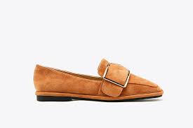 178 18 camel suede buckle leather loafers