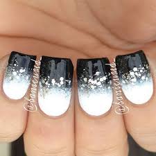 Black And White Ombre Nails With Glitter 70 Stunning Glitter Nail Designs 2017 Nail Designs Glitter Black And White Nail Art White Nail Art