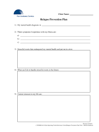 Free printable mental health worksheets pdf. Relapse Prevention Plan Printable Pdf Fill Online Printable Fillable Blank Pdffiller