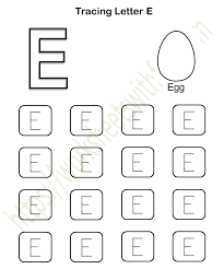 A practice sheet for early writers. English Preschool Tracing Letter E Worksheet 5