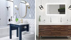 Bath room, wall lighting, porcelain tile floor, and subway tile wall. Bathroom Vanity Ideas For Remodeling Lowe S