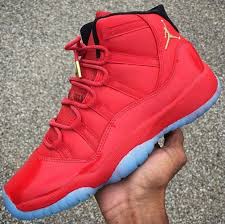 Gold Black White Jordan 11 Air Jordan 11 Red Gold Custom For Tiara Thomas Jordansdaily Com Sneakers Men Fashion Jordan Basketball Shoes Shoes Sneakers Jordans