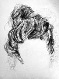 Art Drawing Charcoal Hair Bun Charcoal Art Hair Sketch Sketches