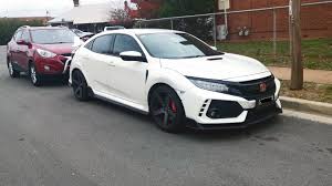 Stock wheels & tires.stock tail lights spoon sport side mirrors smoked side markers carbon fiber rock guards js racing grill aero spec racing carbon fiber emblems interior synth carbon carbon. 2017 Honda Civic Type R Review Caradvice