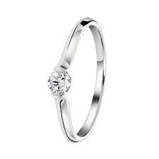 14 Karaat Witgouden Ring Lab Grown Diamant 0 20ct Lucardi Nl