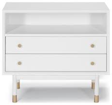 Possibly make a top with router and some other tool that both conceal within the top. Lala Large Side Table Satin White Midcentury Nightstands And Bedside Tables By Lievo 8561l Houzz