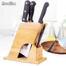 Noolim Multifunctional Holes Bamboo Knife Rack Creative Storage Rack Tool Wood Kitchen Knife Holder Knife Stand Block Supplies Blocks Roll Bags Aliexpress