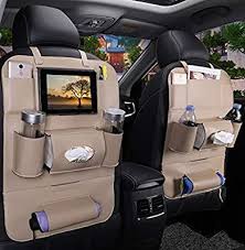 Amazon Com Palmoo Pu Leather Car Seat Back Organizer And Ipad Mini Holder Universal Use As Car Backseat Organizer In 2020 Car Storage Bag Car Seats Leather Car Seats