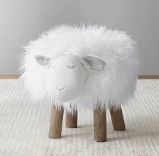 Wooly Plush Mini Stool White Lamb In 2020 Animal Stools Baby Room Sheep Lamb Nursery