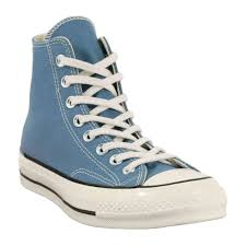 The story of the chuck taylor 70 is the story of an icon. Chuck Taylor 70s Hi Blue Coast Egret Black Mens Clothing From Attic Clothing Uk