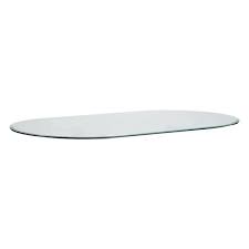 This beautiful glass panel is made using bevels of various sizes as well as clear and iridized glass to compliment their beauty. Buy Glass Racetrack Oval Table Top Clear Glass Beveled Edge 12mm Thickness