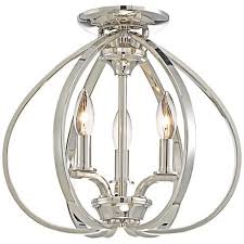 Tilbury 14 Wide Polished Nickel Ceiling Light 9g407 Lamps Plus Semi Flush Ceiling Lights Flush Ceiling Lights Flush Lighting