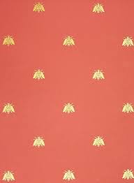 Gold Bees On Red Wallpaper Thibaut Luxury Wallpaper Red Wallpaper Wallpaper
