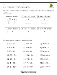 Place value with ones and tens 1st Grade Place Value Worksheets 2 Digit Numbers
