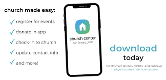 To familiarize your church with the church center app, feel free to download and share this video: Trinity United Methodist Church Church Center App