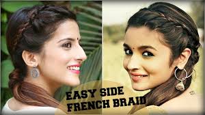 Despite the common misconception about short hair, you can actually rock updos! Cute Easy Everyday Side French Braid Ponytail For School College Alia Bhatt Indian Hairstyles Youtube