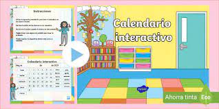 Calendario infantil interactivo incluye a4 estera/ póster 7 días de la semana tarjetas con velcro en la parte posterior 10 tarjetas meteorológicas con velcro en la espalda cada día, su hijo puede seleccionar la tarjeta correcta para el día y el clima y pegarla en la tabla. Free Powerpoint Calendario Interactivo Teacher Made